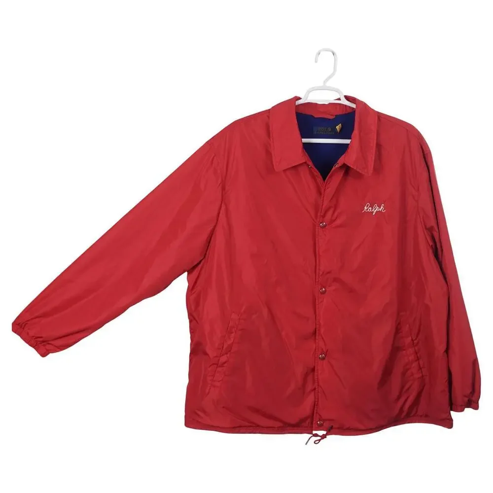 NWOT Polo Ralph Lauren Coach Jacket 3XB Red Nylon NY State Champs P Wing Snap
